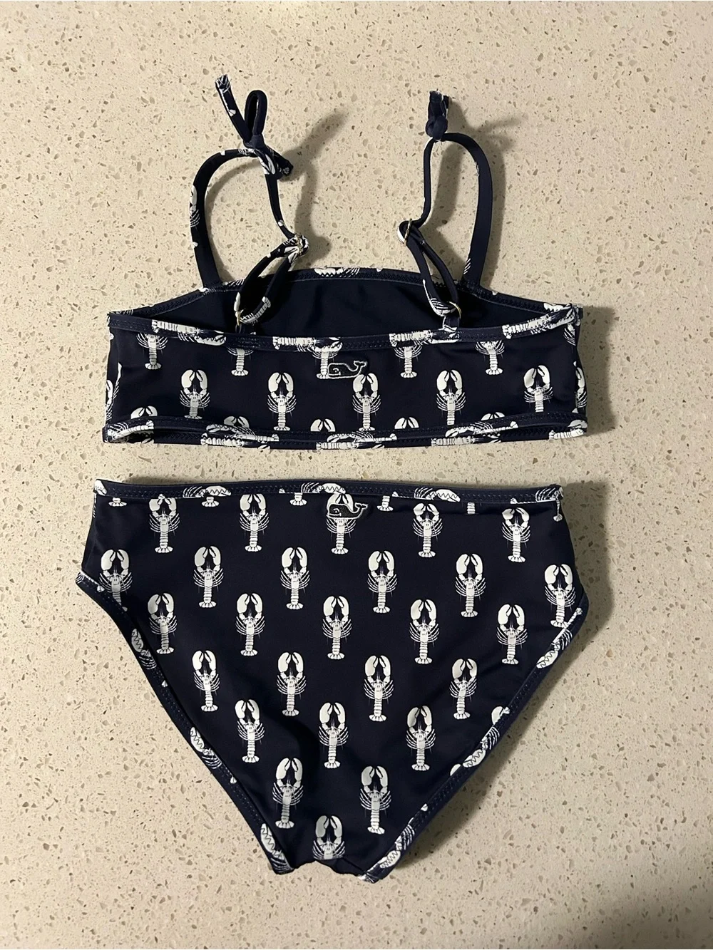 VINEYARD VINES Navy Bikini Set with White Lobster Print Size XS 5-6